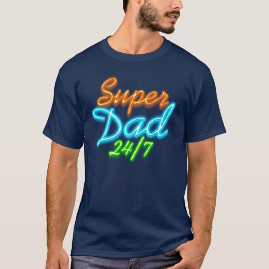 Superdad 24-7 Neon Fluo SUPER DAD T-shirt (Voorkant)