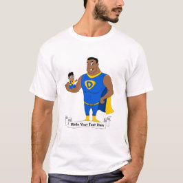 Superdad en een kind - cartoon t-shirt