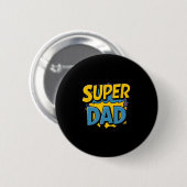 Superdad Grappige Superheld Dad Design Kostuum voo Ronde Button 5,7 Cm (Voorkant /achterkant)