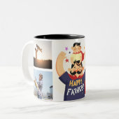 Superdad - Happy Vaderdag Custom Photo Tweekleurige Koffiemok (Voorkant links)