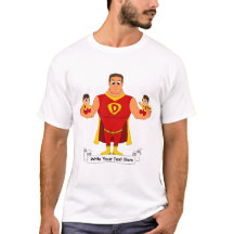 Superdad met tweeling - cartoon