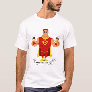 Superdad met tweeling - cartoon t-shirt