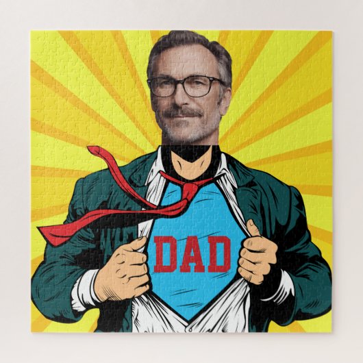 Superdad - Naam en foto  Legpuzzel (Verticaal)