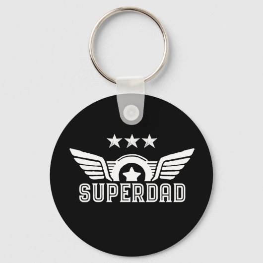 Superdad Superheld pa Papa papa Vaderdag Sleutelhanger (Voorkant)