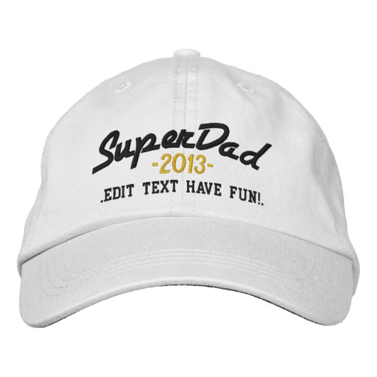 Superdad Tekst bewerken en JAAR Super DAD Pet (Voorkant)