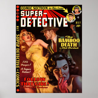 Superdetective #2 mei 1950 | Cool Noir Art Poster