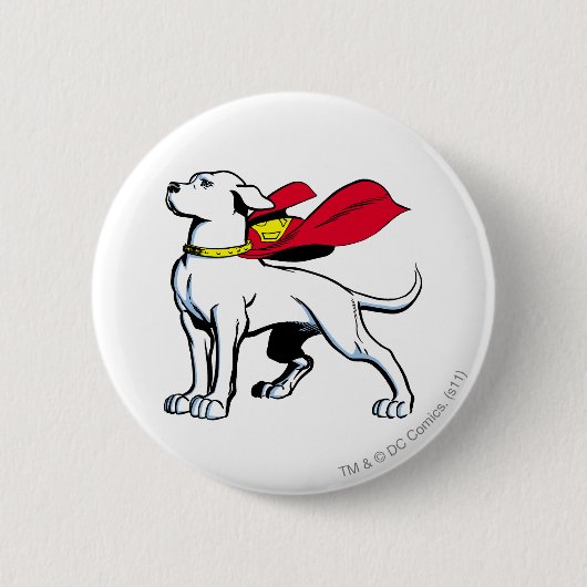 Superdog Krypto Ronde Button 5,7 Cm (Voorkant)