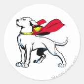 Superdog Krypto Ronde Sticker (Voorkant)