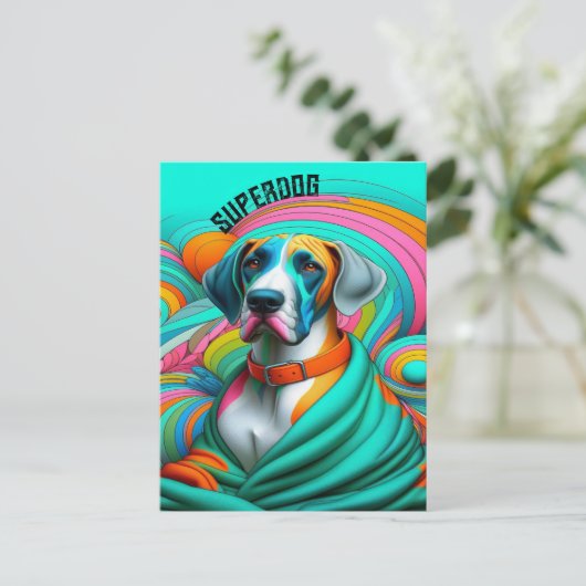 Superdog super hond redding Party Uitnodigingen PC (Staand voorkant)