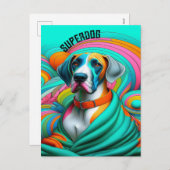 Superdog super hond redding Party Uitnodigingen PC (Voorkant / Achterkant)