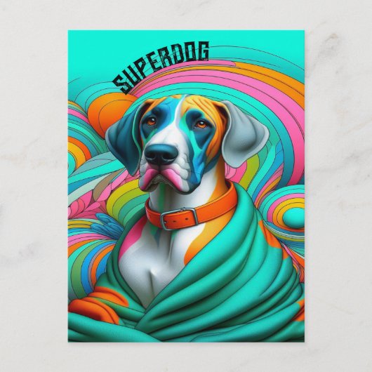 Superdog super hond redding Party Uitnodigingen PC (Voorkant)