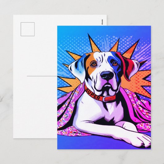 Superdog super hond redding Party Uitnodigingen PC (Voorkant / Achterkant)