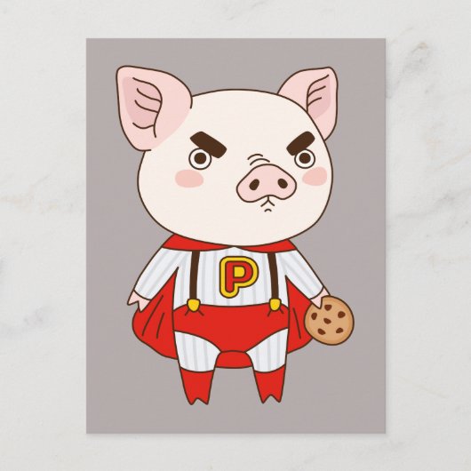Superduper Piggy Briefkaart (Voorkant)