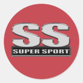 superdupersport rood ronde sticker (Voorkant)