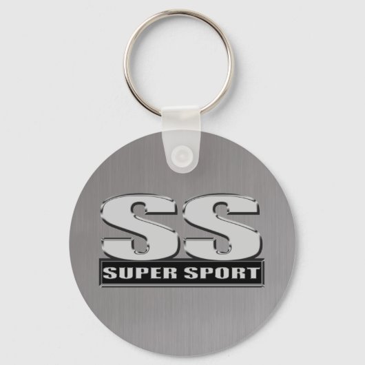 Superdupersport SS geborsteld staal Sleutelhanger (Voorkant)