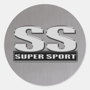 superdupersportstaal grijs ronde sticker