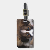 Superecute Australische Shepherd-puppy Bagagelabel (Voorkant verticaal)