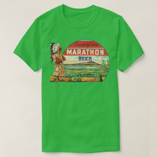 Superfine Marathon Bier Retro Deunct Wisconsin Br T-shirt (Design voorkant)