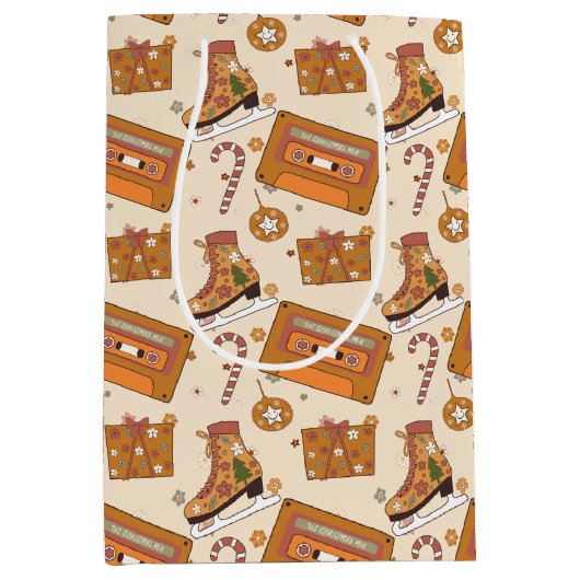 Superfloral Retro Christmas Joy Medium Cadeauzakje (Voorkant)