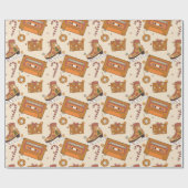 Superflorale Retro Kerstvreugde Cadeaupapier (Vlak)