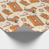 Superflorale Retro Kerstvreugde Cadeaupapier (Hoek)