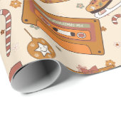 Superflorale Retro Kerstvreugde Cadeaupapier (Rol Hoek)