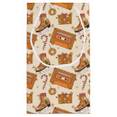 Superflorale Retro Kerstvreugde Klein Cadeauzakje (Achterkant)