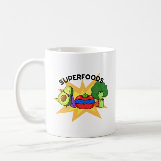 Superfoods Funny Vegetable Pun Koffiemok (Links)
