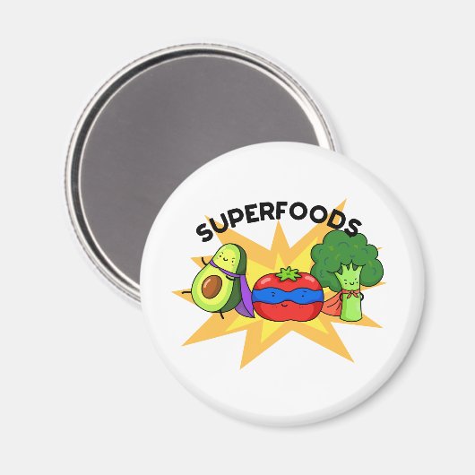 Superfoods Funny Vegetable Pun Magneet (Voorkant / Achterkant)