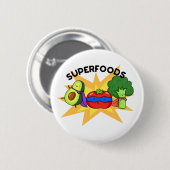 Superfoods Funny Vegetable Pun Ronde Button 5,7 Cm (Voorkant /achterkant)