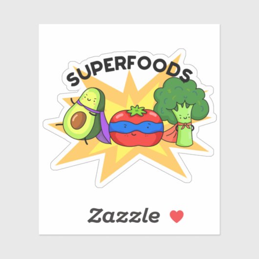 Superfoods Funny Vegetable Pun Sticker (Vel)