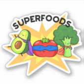 Superfoods Funny Vegetable Pun Sticker (Voorkant)
