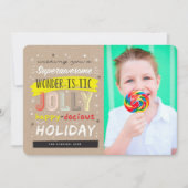 Supergaaf Wonderistic Jolly Happydocious Photo Feestdagenkaart (Voorkant)