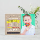 Supergaaf Wonderistic Jolly Happydocious Photo Feestdagenkaart (Staand voorkant)