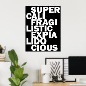 supergeavanceerd, expialidocieus zwart poster (Thuiskantoor)