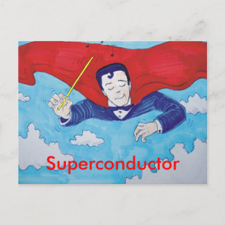 Supergeleider-cartoon Briefkaart