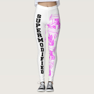 Supergemodificeerd met roze omtrek leggings