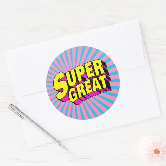 Supergeweldig Ronde Sticker (Envelop)