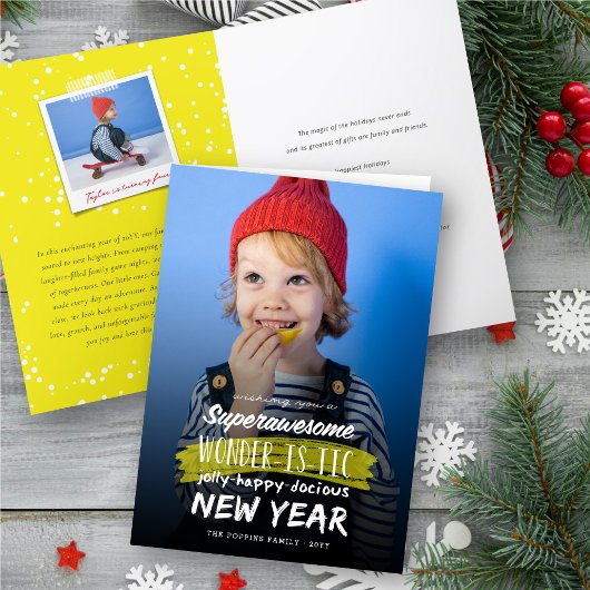 Supergeweldig Wonderistisch Jolly Gelukkig Jaar Feestdagen Kaart