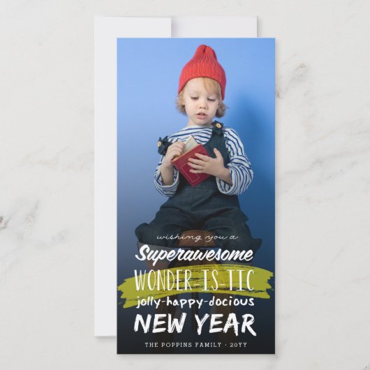 Supergeweldig Wonderistisch Jolly Gelukkig Jaar Feestdagenkaart (Voorkant)