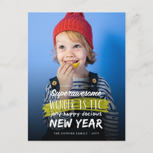 Supergeweldig Wonderistisch Jolly Gelukkig Jaar Feestdagenkaart (Voorkant)