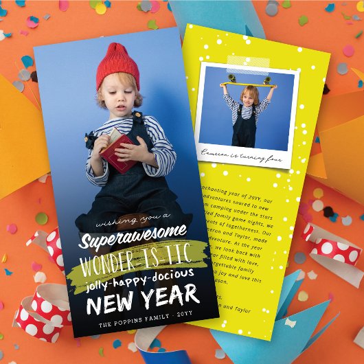 Supergeweldig Wonderistisch Jolly Gelukkig Jaar Feestdagenkaart