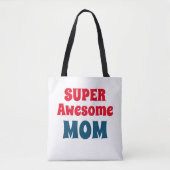 SuperGeweldige mammaangrafie Rood en Blauw Typogra Tote Bag (Voorkant)