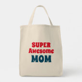 SuperGeweldige mammaangrafie Rood en Blauw Typogra Tote Bag (Achterkant)