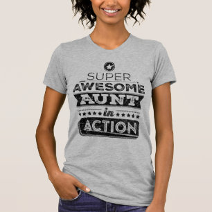 SuperGeweldige tante in actie (Hipster-stijl) T-shirt