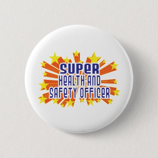 Supergezondheids- en veiligheidsbeambte ronde button 5,7 cm (Voorkant)