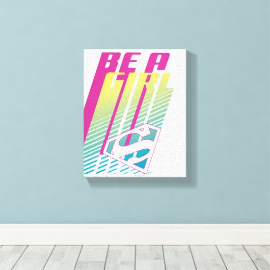 Supergirl-afbeelding Canvas Afdruk (Insitu (Houten vloer))