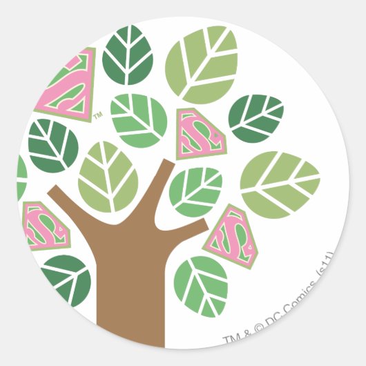 Supergirl Alle natuurlijke bomen Ronde Sticker (Voorkant)