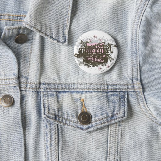 Supergirl Attitude Ronde Button 5,7 Cm (In situ)