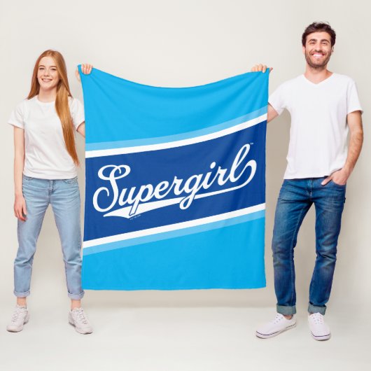 Supergirl Baseball All-Star Naam Logo Fleece Deken (In situ)